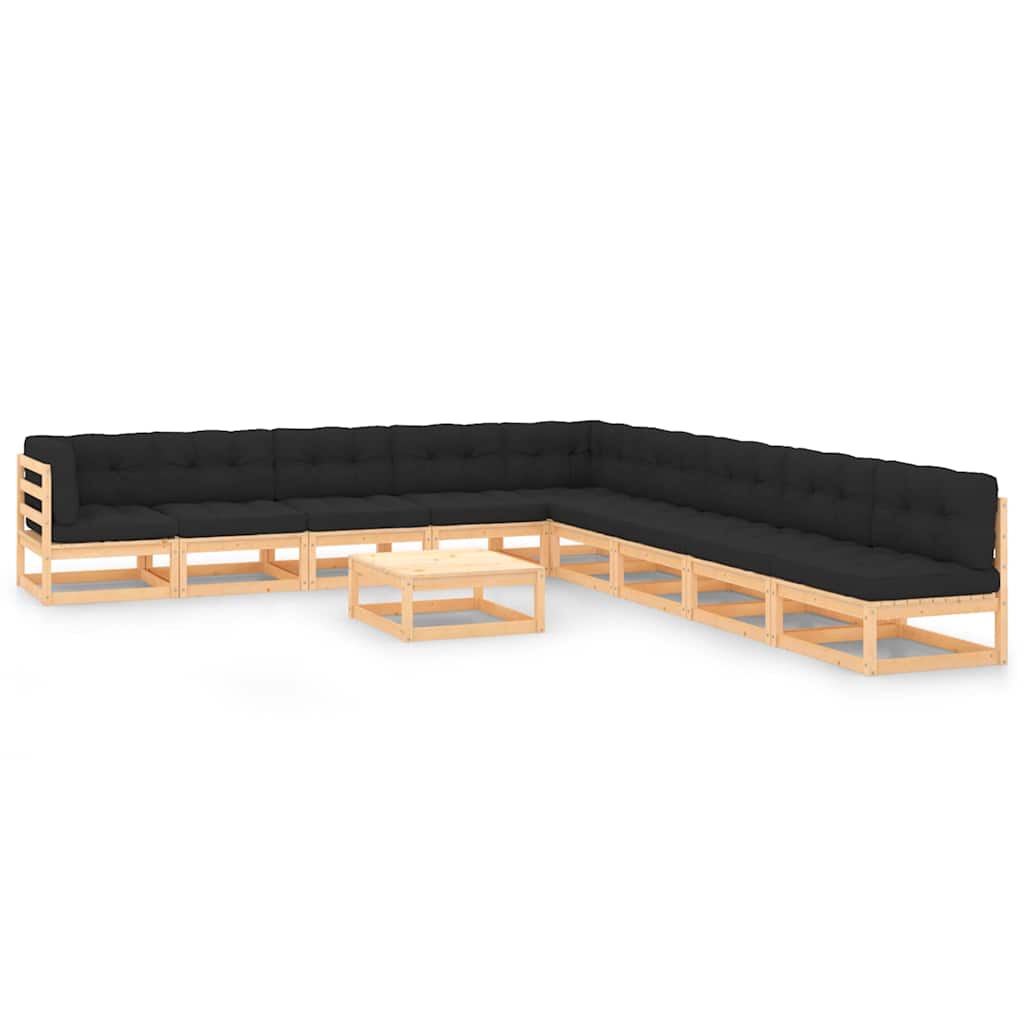 vidaXL 10-delige Loungeset massief grenenhout