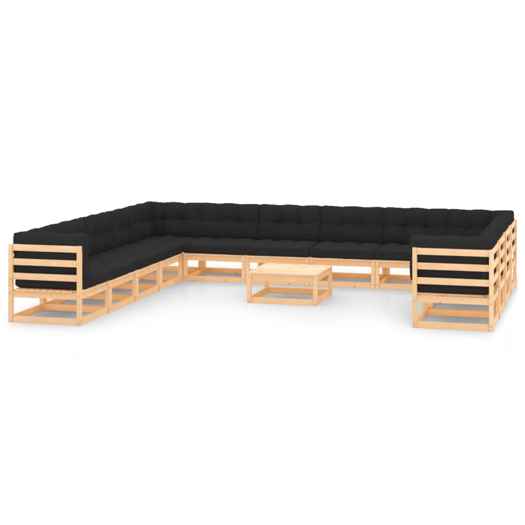 vidaXL 14-piece Lounge Set Solid Pine Wood