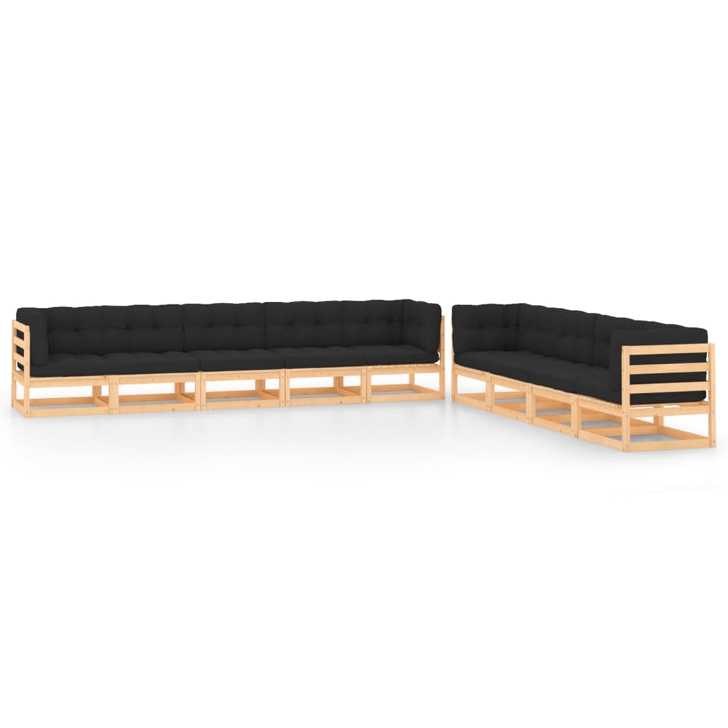 vidaXL 9-piece Lounge Set Solid Pine Wood