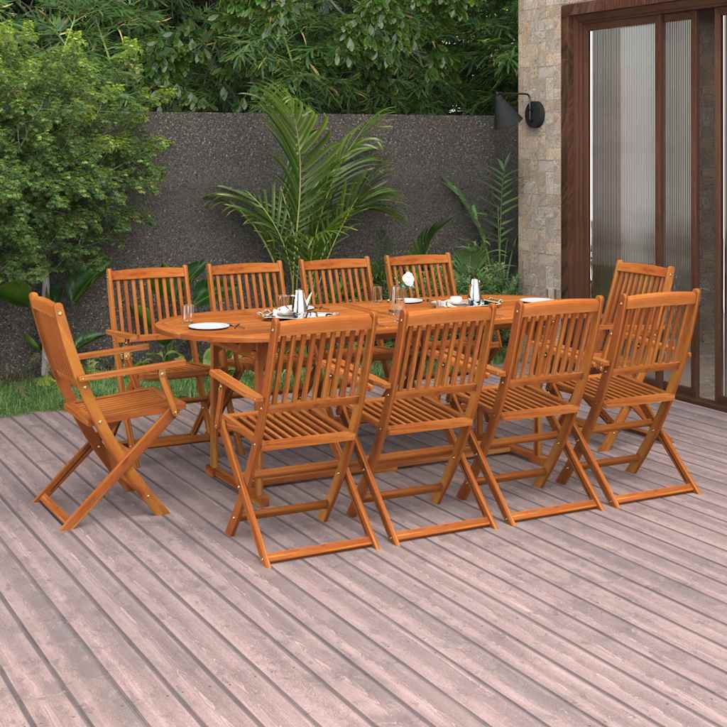vidaXL 9-delige Tuinset 220x90x75 cm massief acaciahout