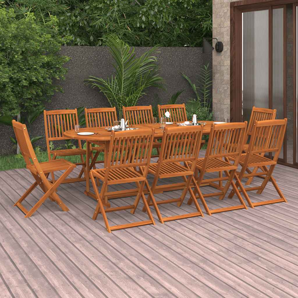 vidaXL 9-delige Tuinset 220x90x75 cm massief acaciahout