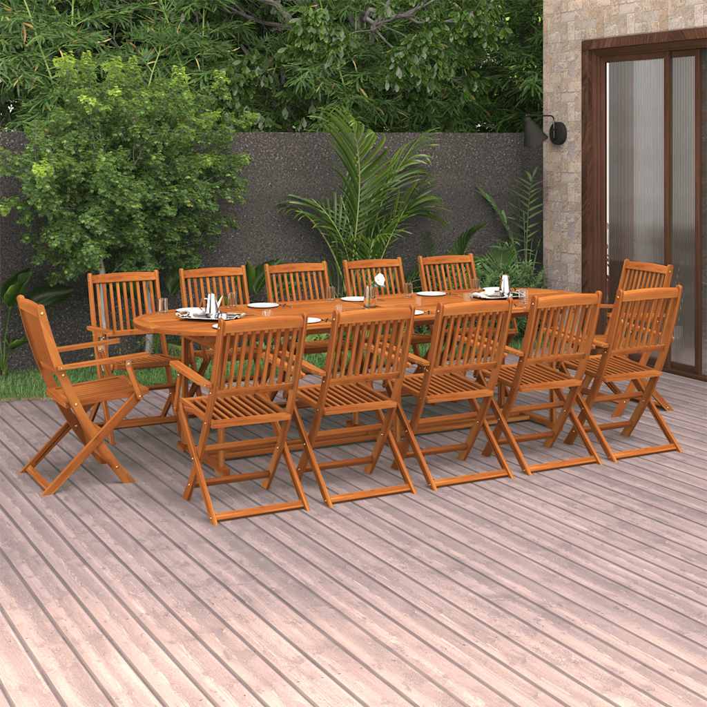 vidaXL 11-piece Garden Dining Set 280x90x75 cm Solid Acacia Wood