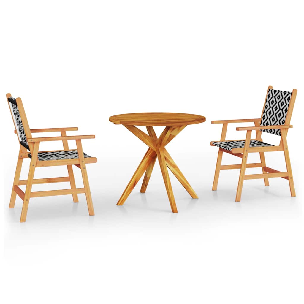vidaXL 3-Piece Garden Dining Set Solid Acacia Wood