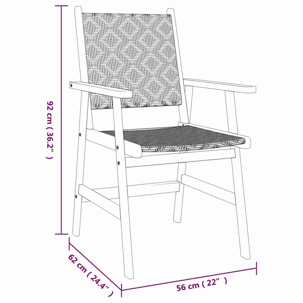 vidaXL 3-Piece Garden Dining Set Solid Acacia Wood
