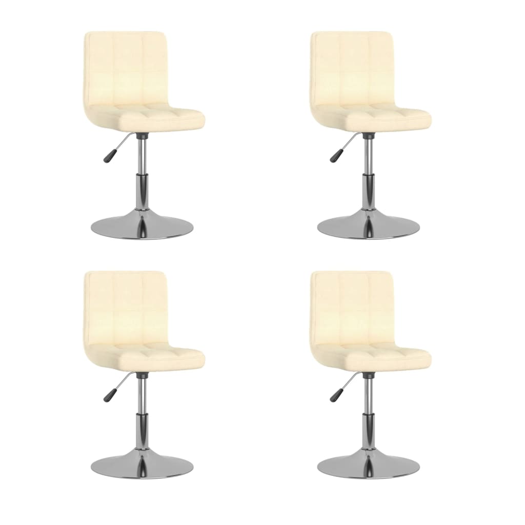 vidaXL Eetkamerstoelen 4 st draaibaar stof lichtgrijs