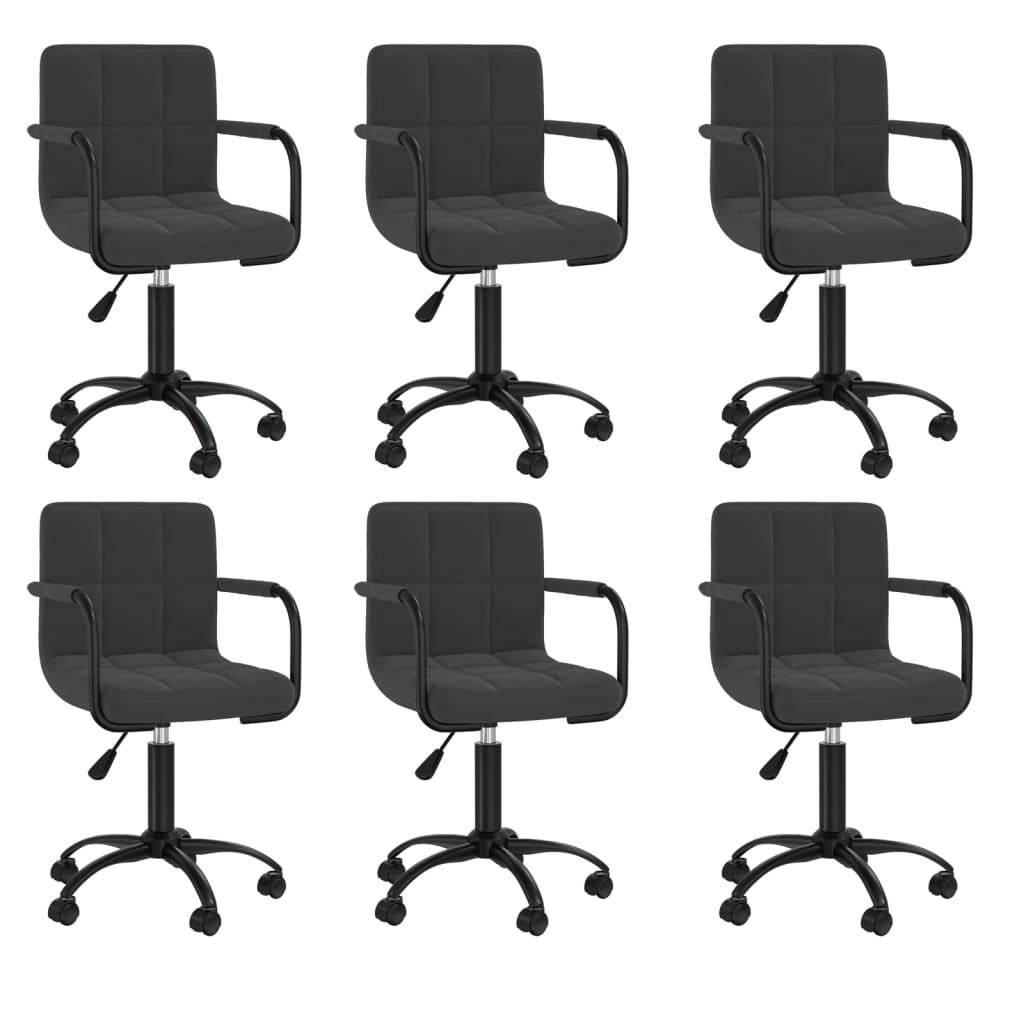 vidaXL Eetkamerstoelen draaibaar 4 st fluweel zwart