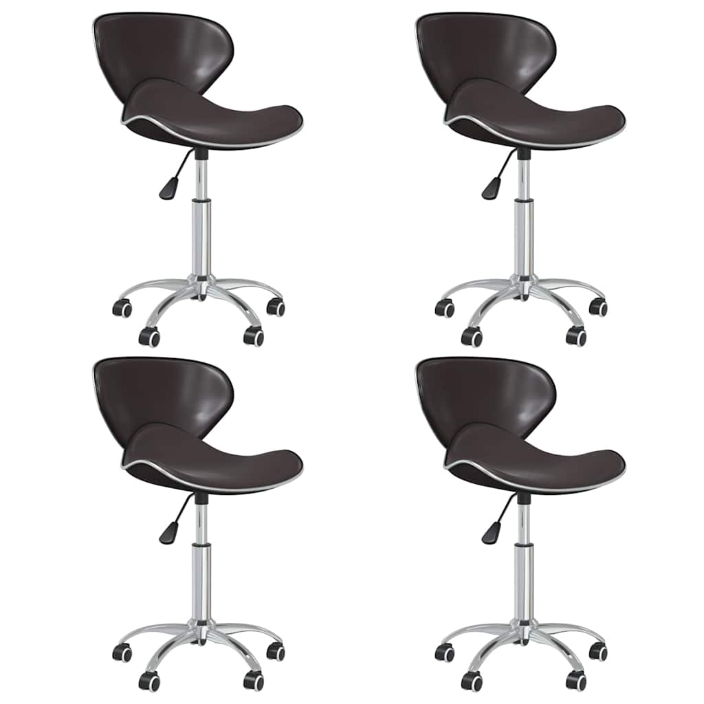 vidaXL Eetkamerstoelen draaibaar 4 st kunstleer wit