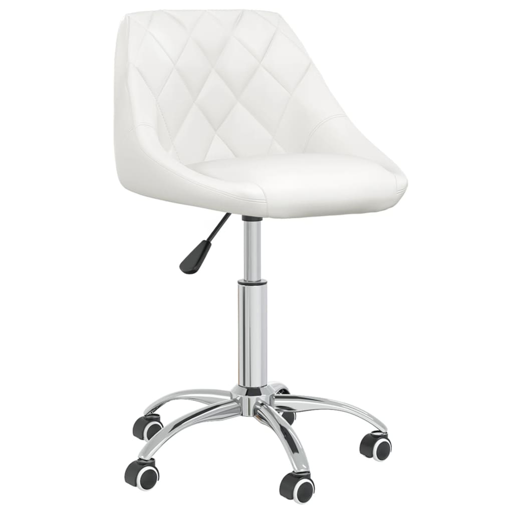 vidaXL Eetkamerstoelen draaibaar 4 st kunstleer wit