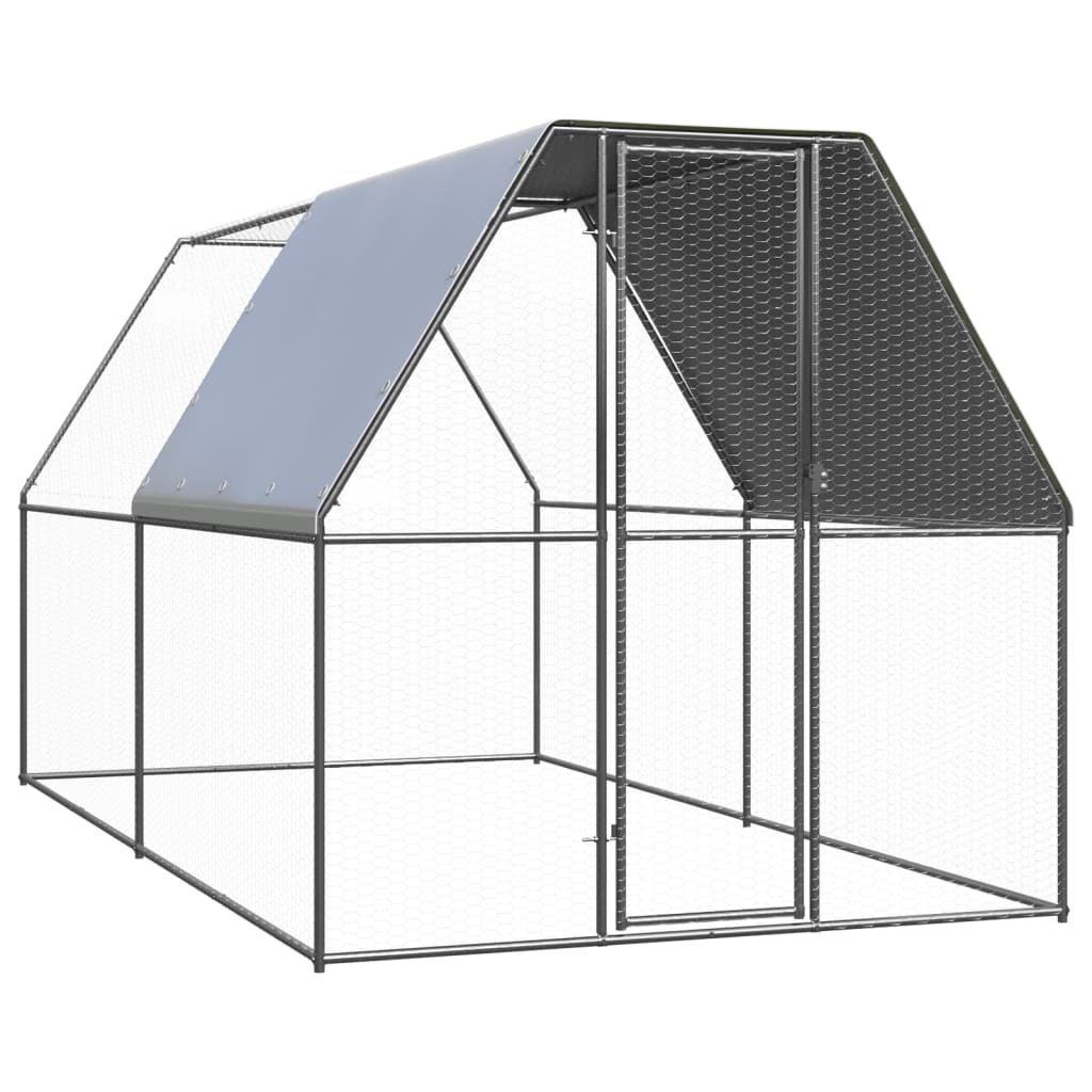 vidaXL Outdoor Chicken Coop 2x2x2 m Galvanized Steel
