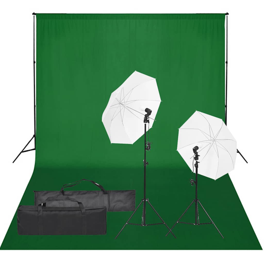 vidaXL Photo Studio Kit with Lighting Set and Backdrop