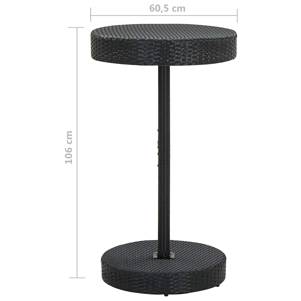 vidaXL 3-delige Tuinbarset met kussens poly rattan bruin