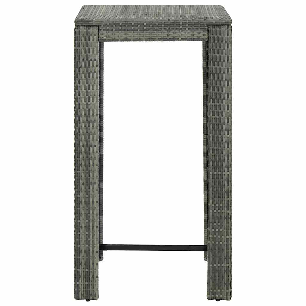 vidaXL 3-delige Tuinbarset met kussens poly rattan bruin