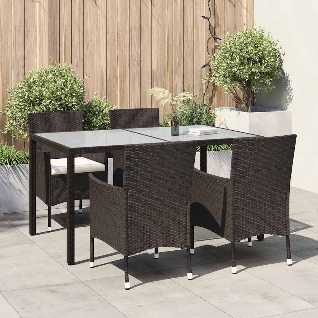 vidaXL 3-delige Tuinset poly rattan bruin