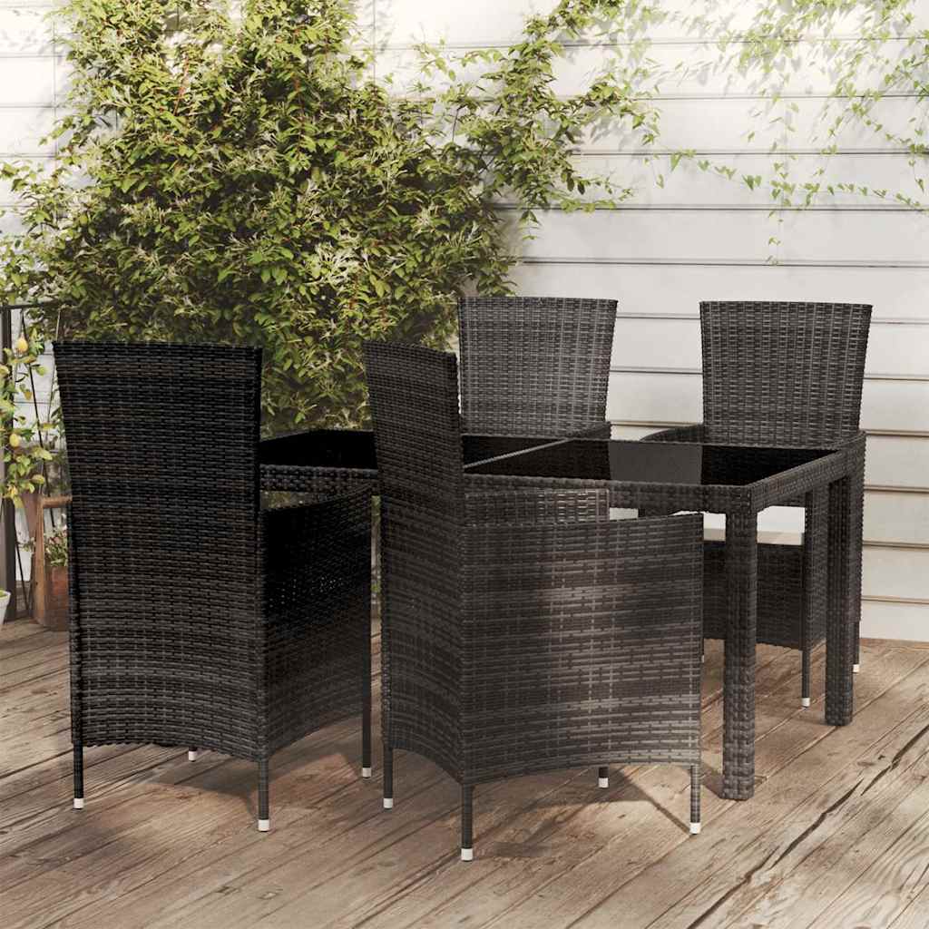 vidaXL 3-delige Tuinset poly rattan bruin
