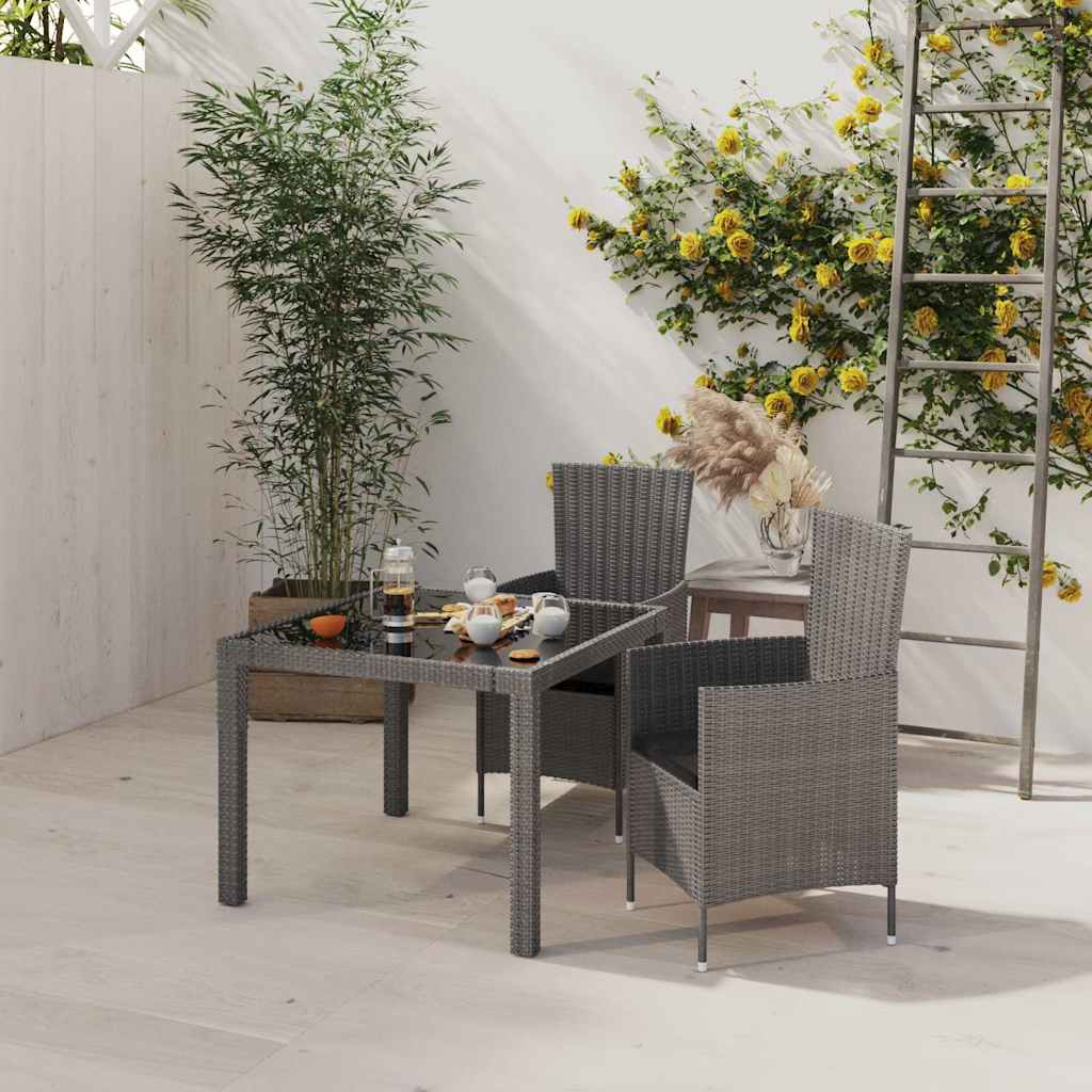 vidaXL 3-delige Tuinset poly rattan bruin