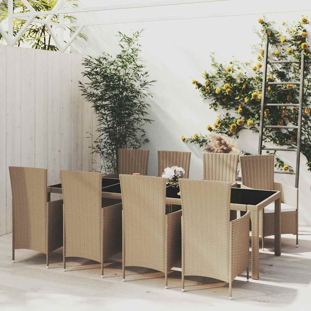 vidaXL 3-delige Tuinset poly rattan bruin
