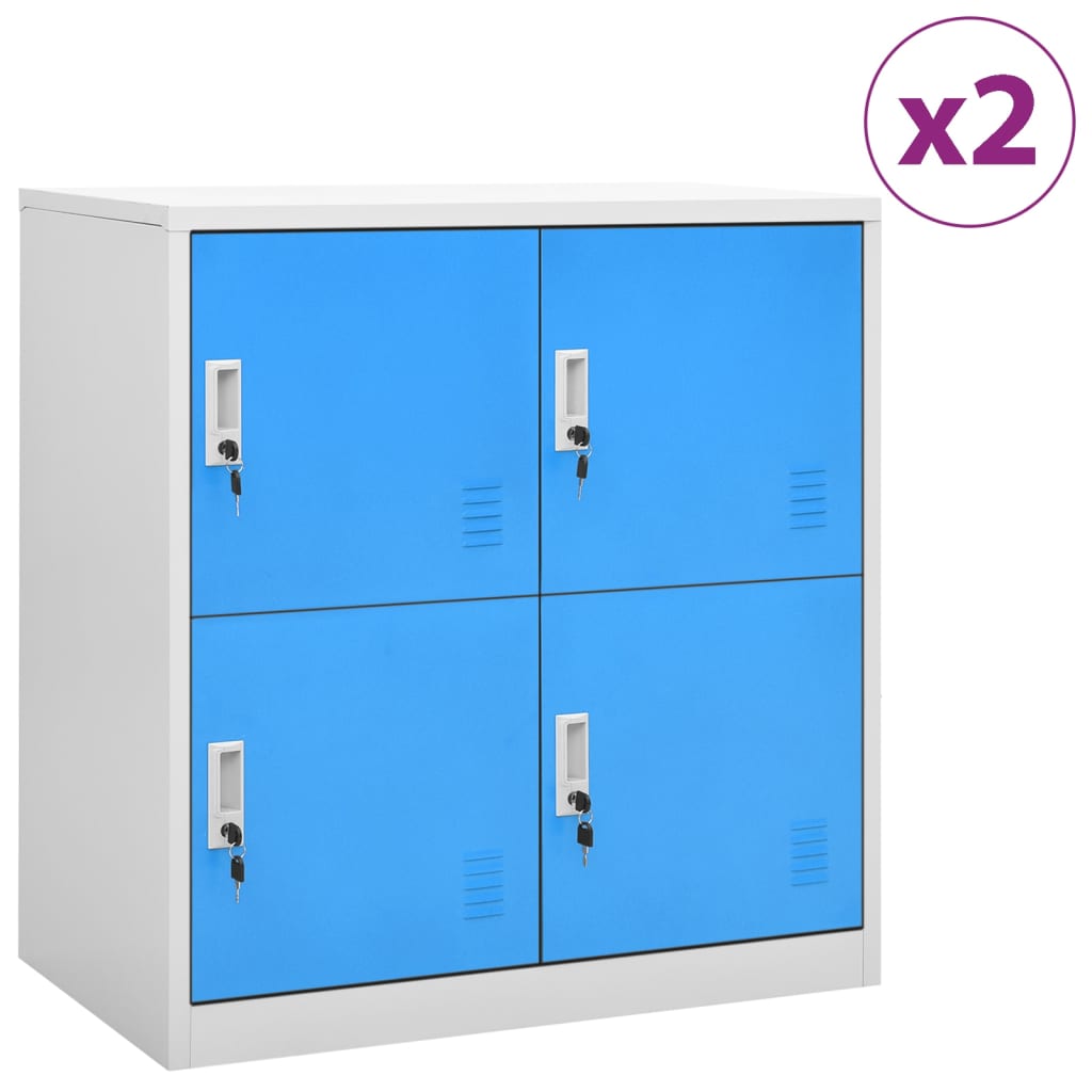 vidaXL Lockerkasten 2 st 90x45x92,5 cm staal lichtgrijs