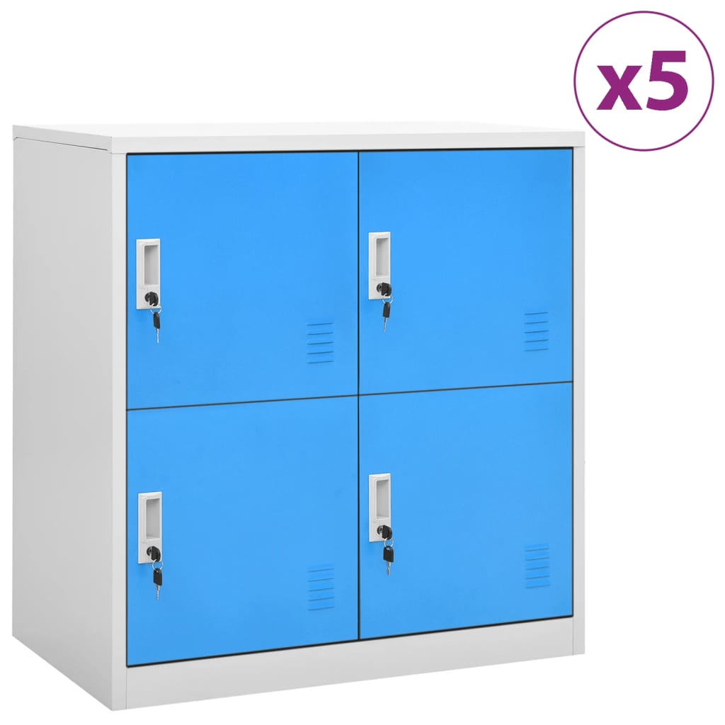 vidaXL Lockerkasten 2 st 90x45x92,5 cm staal lichtgrijs