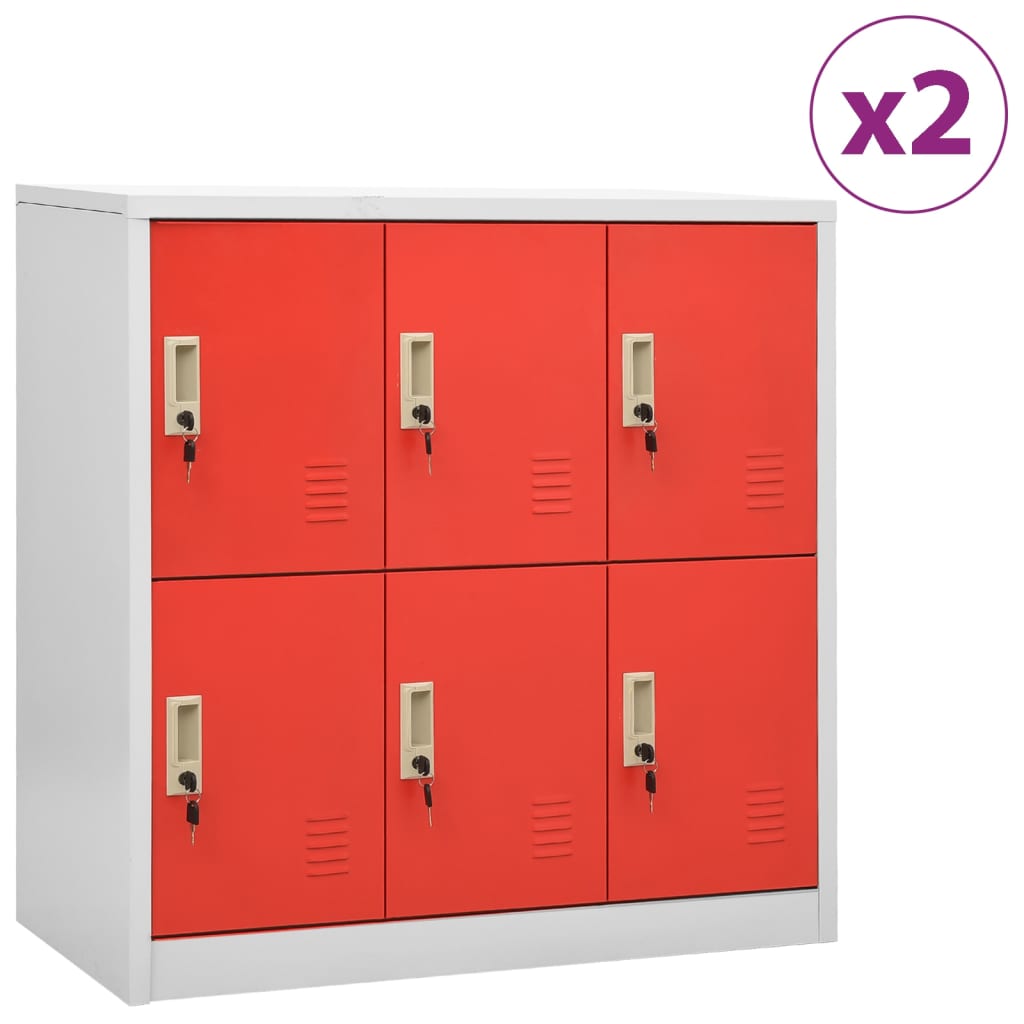 vidaXL Lockerkasten 2 st 90x45x92,5 cm staal lichtgrijs
