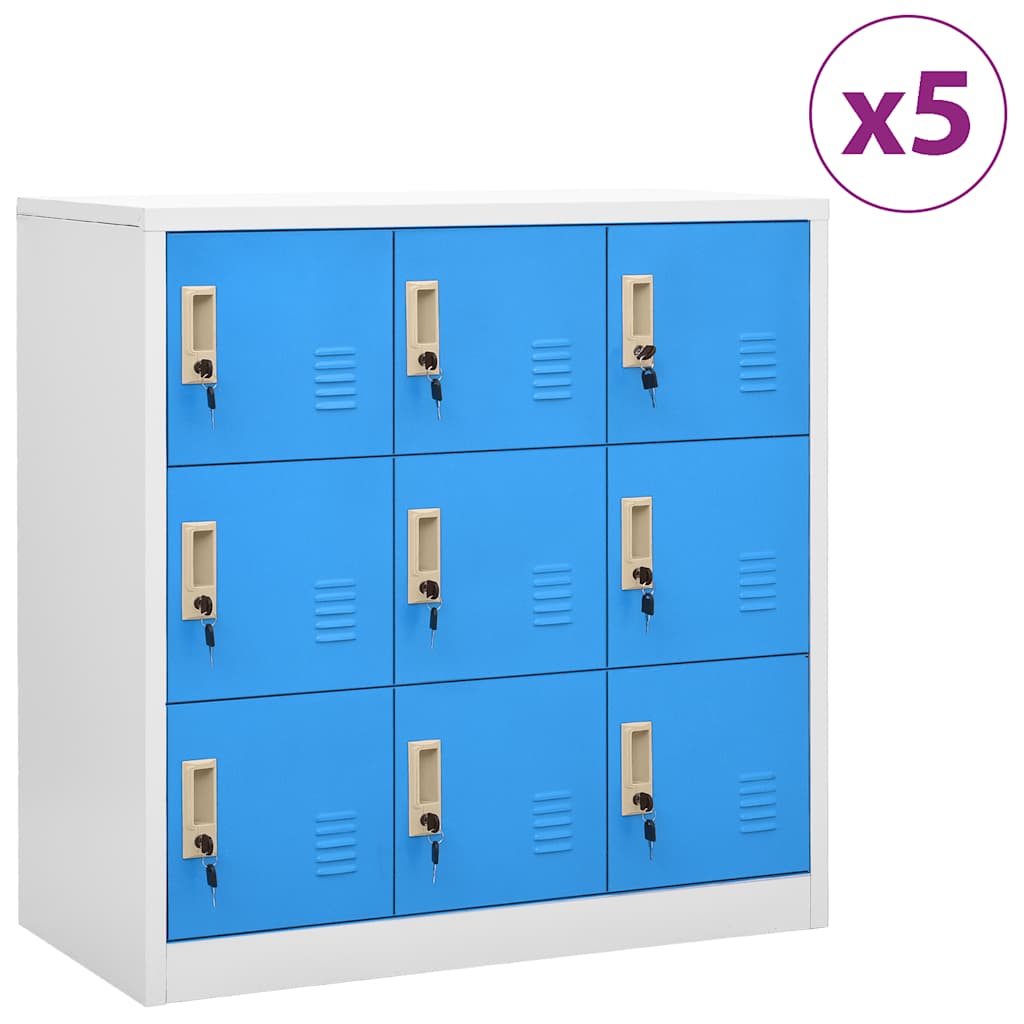 vidaXL Lockerkasten 2 st 90x45x92,5 cm staal lichtgrijs
