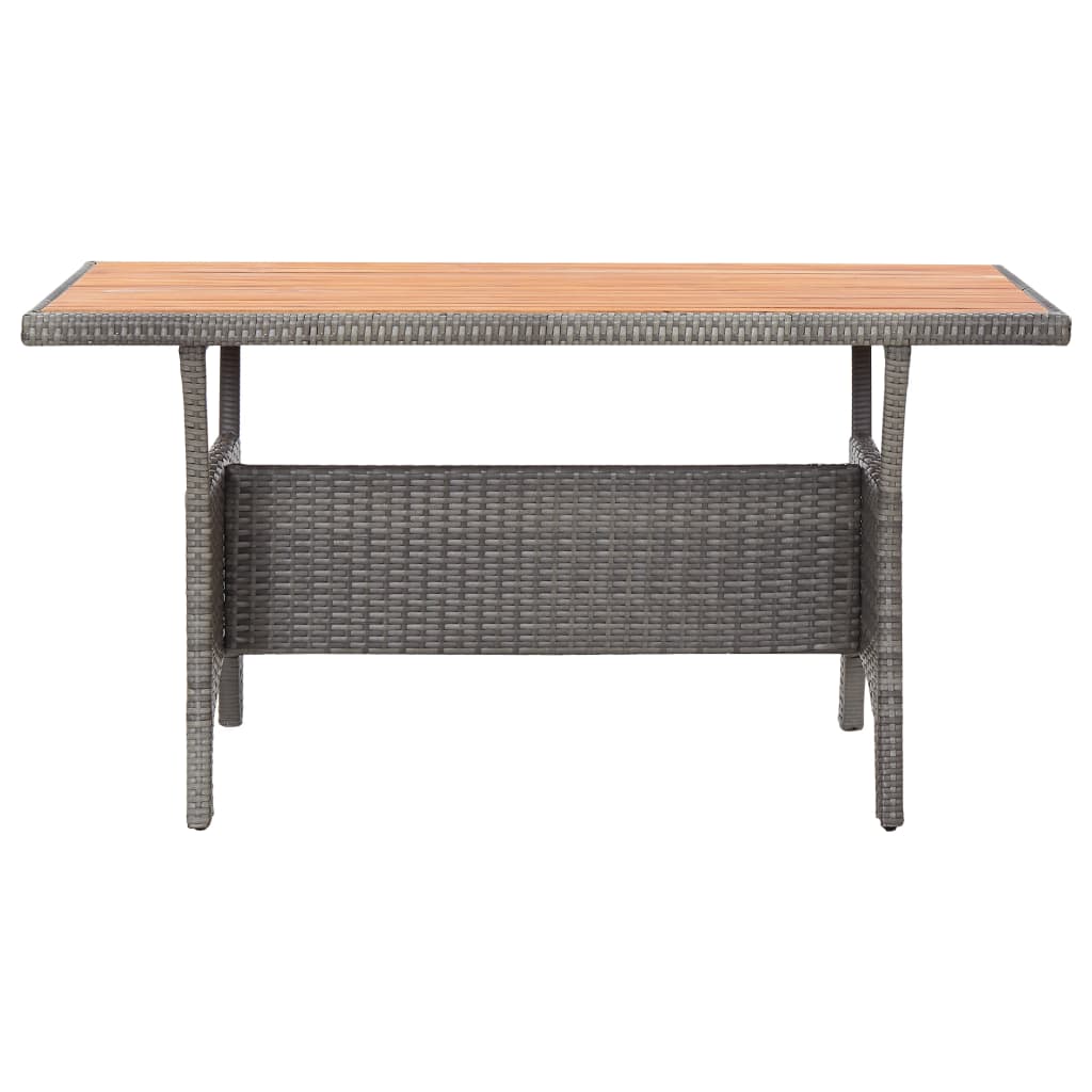 vidaXL 3-delige Tuinset met kussens poly rattan grijs
