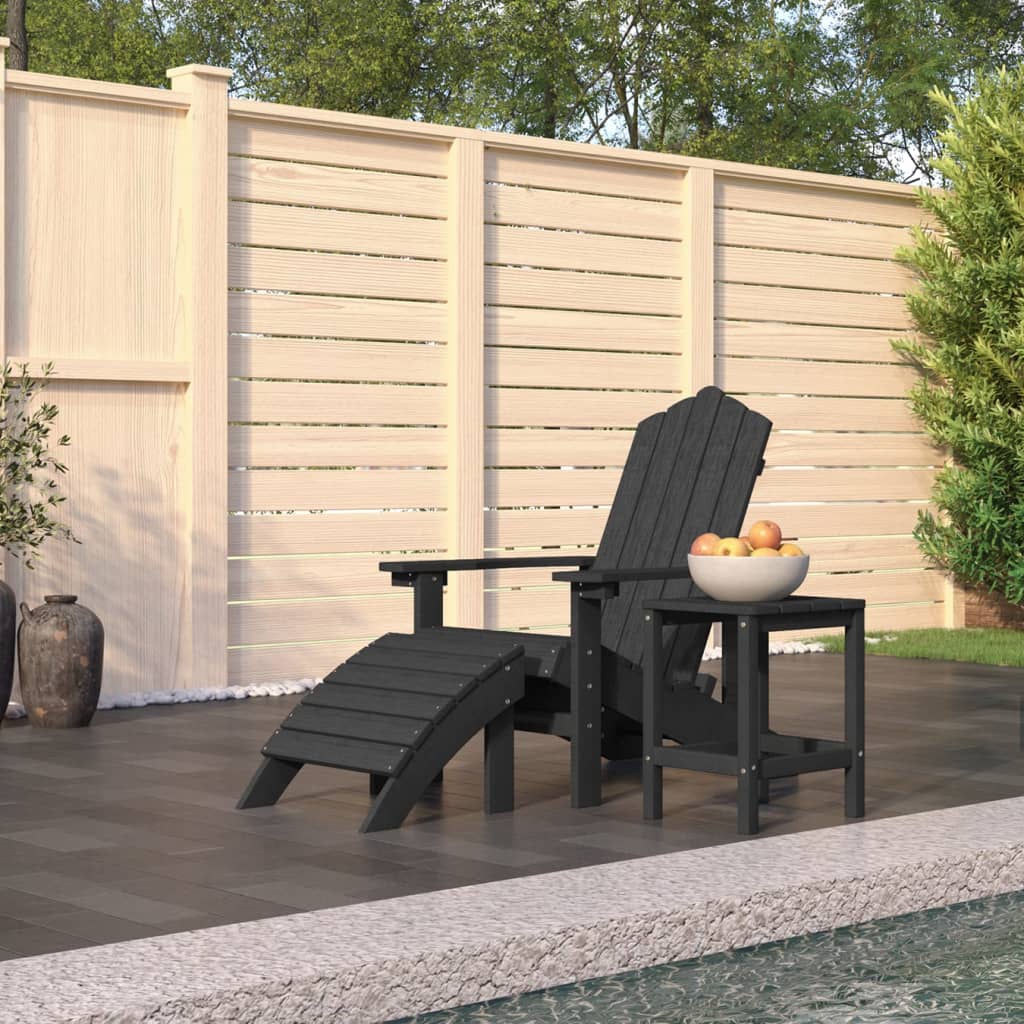 vidaXL Tuinstoelen 2 st Adirondack met voetensteunen HDPE wit