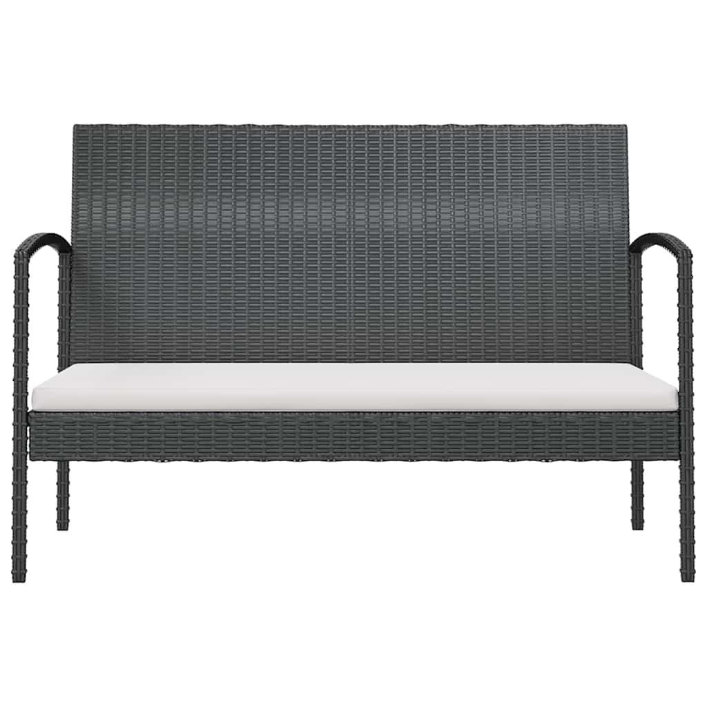 vidaXL 8-delige Loungeset met kussens poly rattan zwart