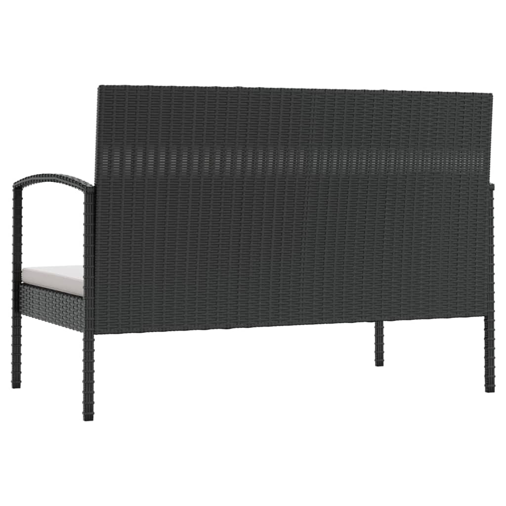 vidaXL 8-delige Loungeset met kussens poly rattan zwart