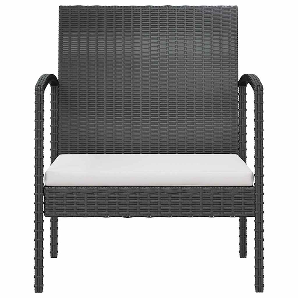vidaXL 8-delige Loungeset met kussens poly rattan zwart