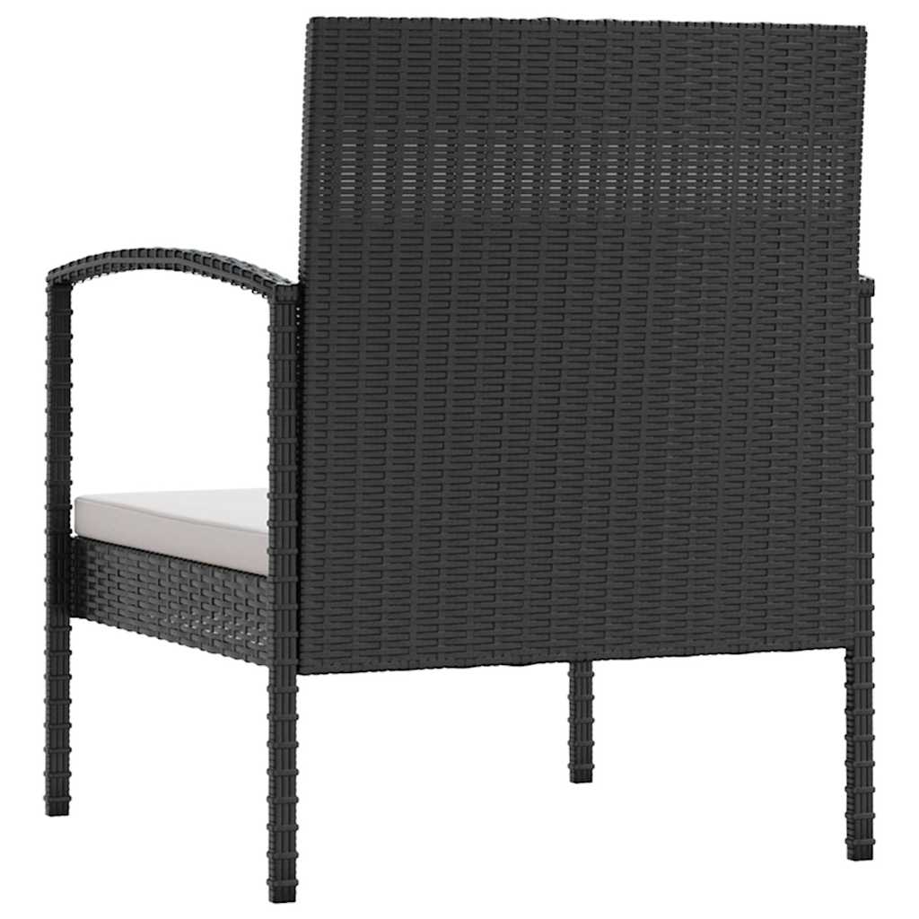 vidaXL 8-delige Loungeset met kussens poly rattan zwart