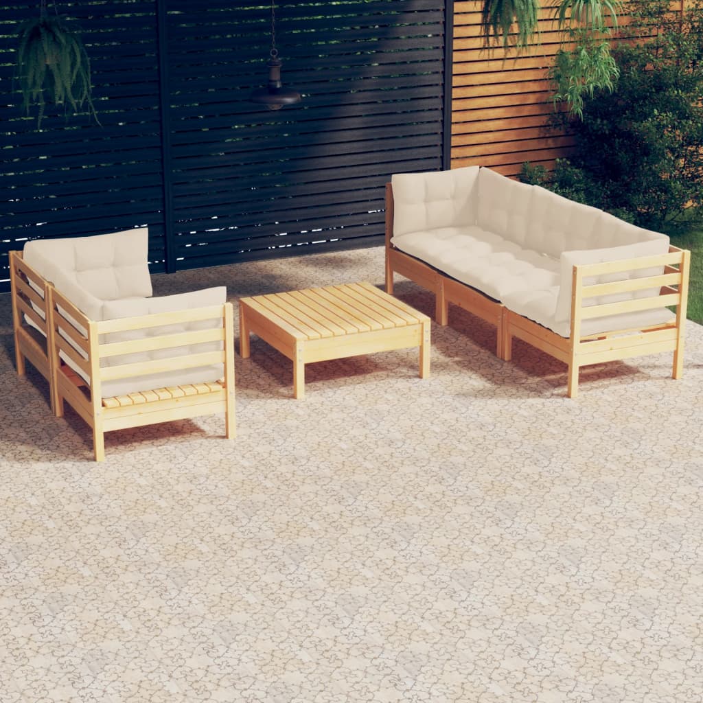 vidaXL Ensemble de salon 6 personnes avec des coussins gris à vert