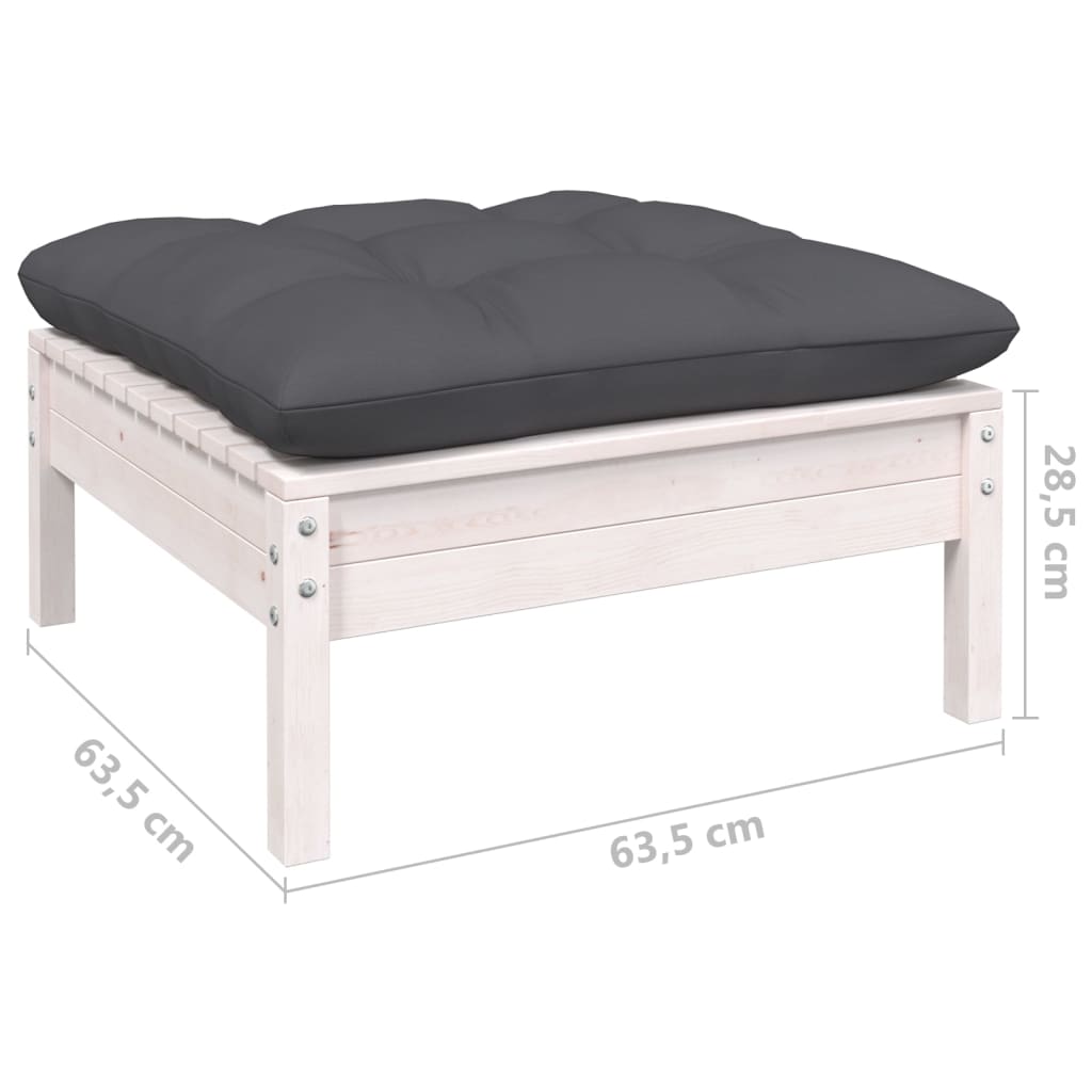 vidaXL 7-delige Loungeset met grijze kussens grenenhout