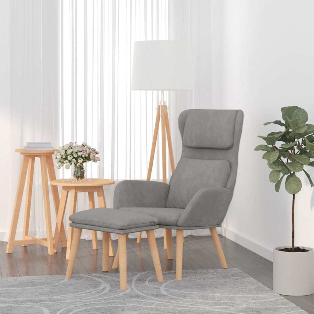 vidaXL Relaxstoel fluweel lichtgrijs