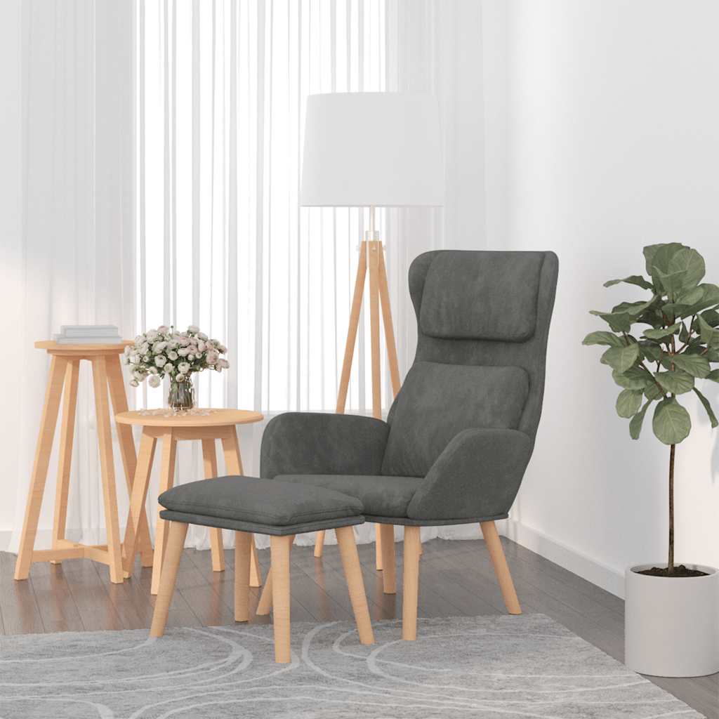 vidaXL Relaxstoel fluweel lichtgrijs