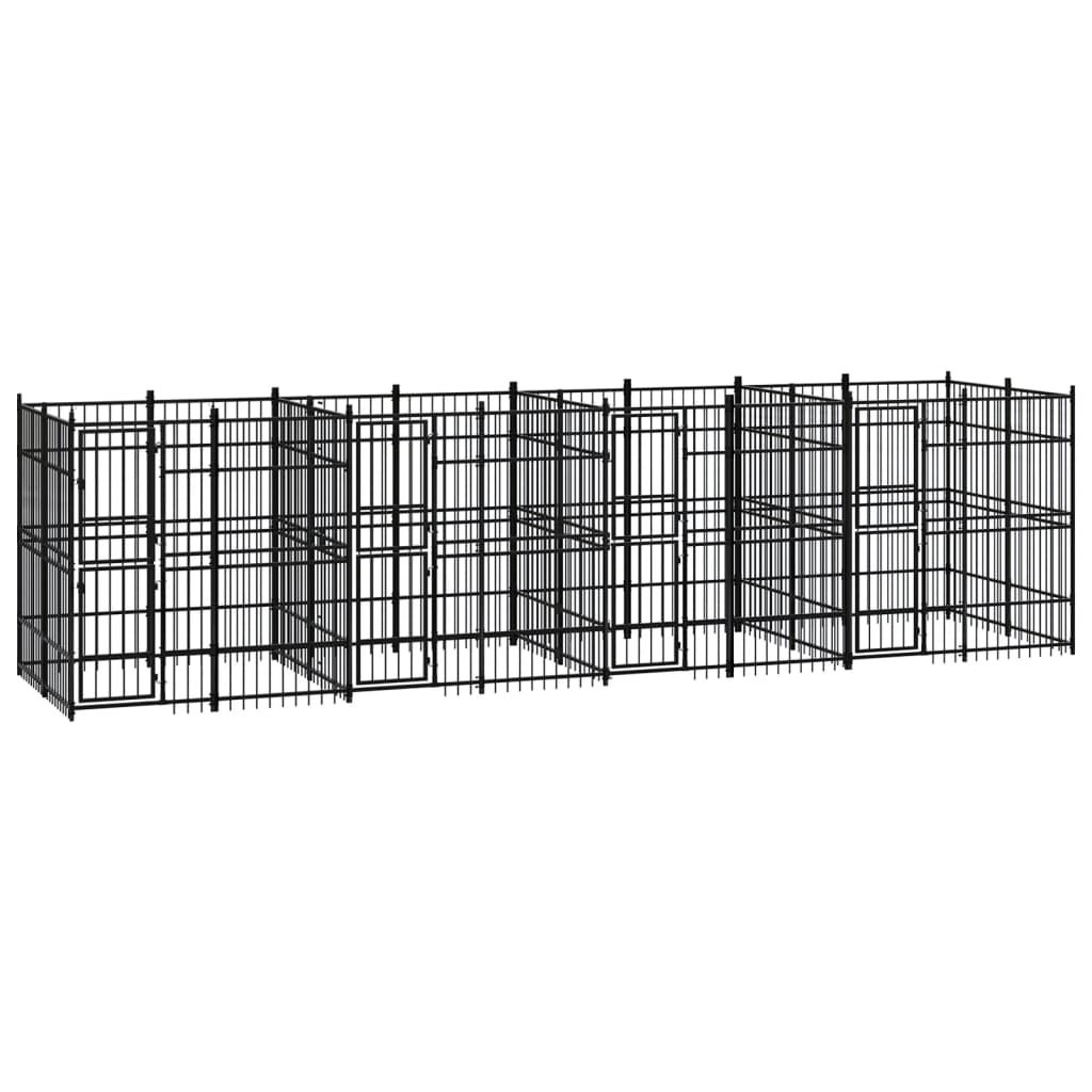 vidaXL Hondenkennel 7,37 m² staal