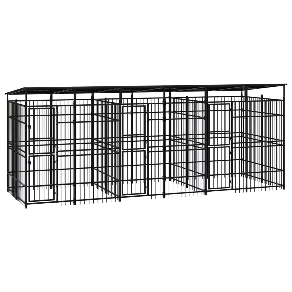 vidaXL Hondenkennel 7,37 m² staal