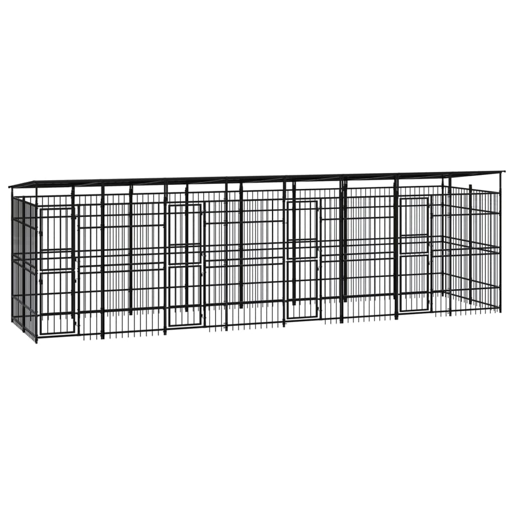 vidaXL Hondenkennel 7,37 m² staal
