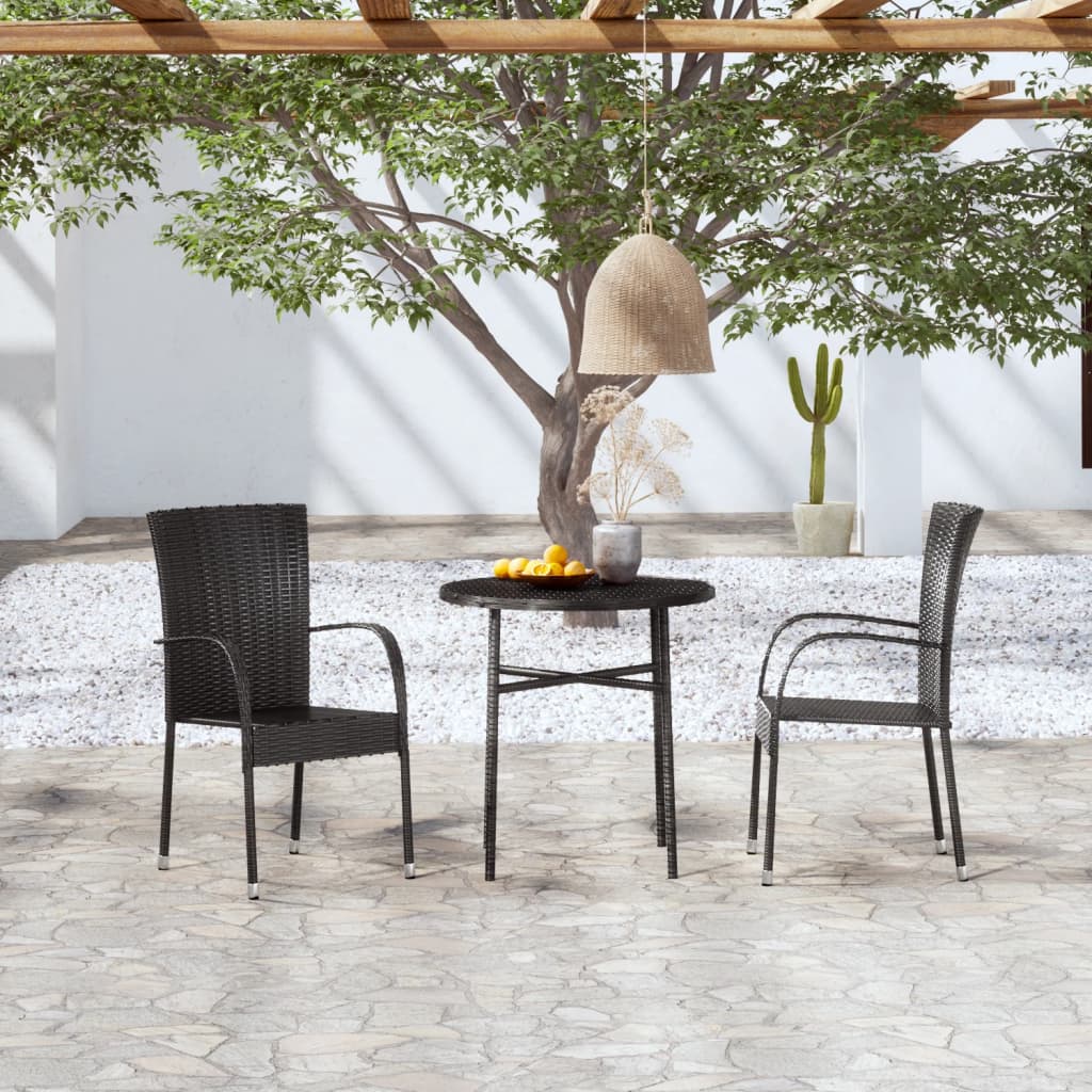 vidaXL 3-delige Tuinset poly rattan bruin