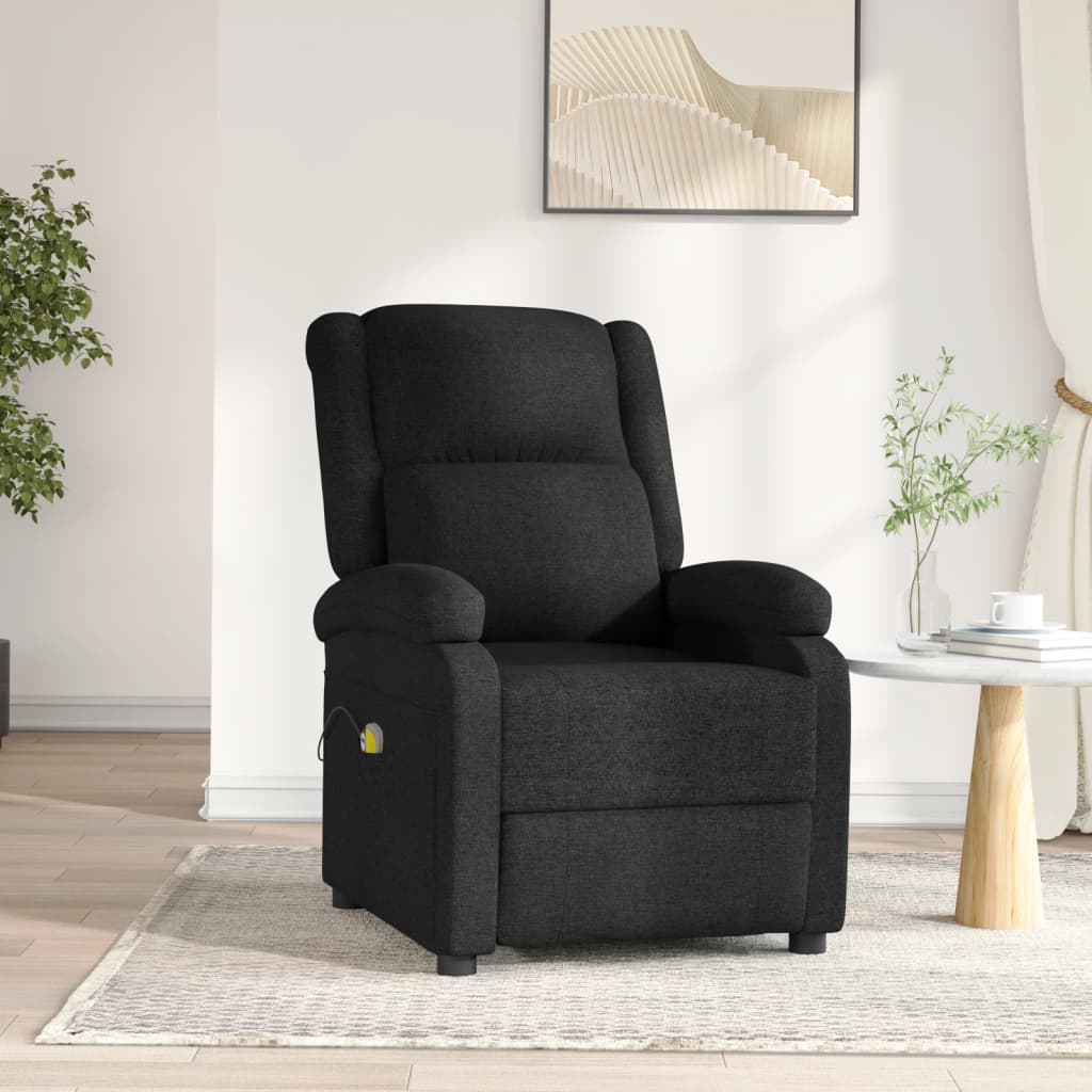 vidaXL Massagestoel elektrisch stof zwart