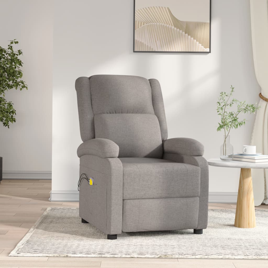 vidaXL Massagestoel elektrisch stof zwart