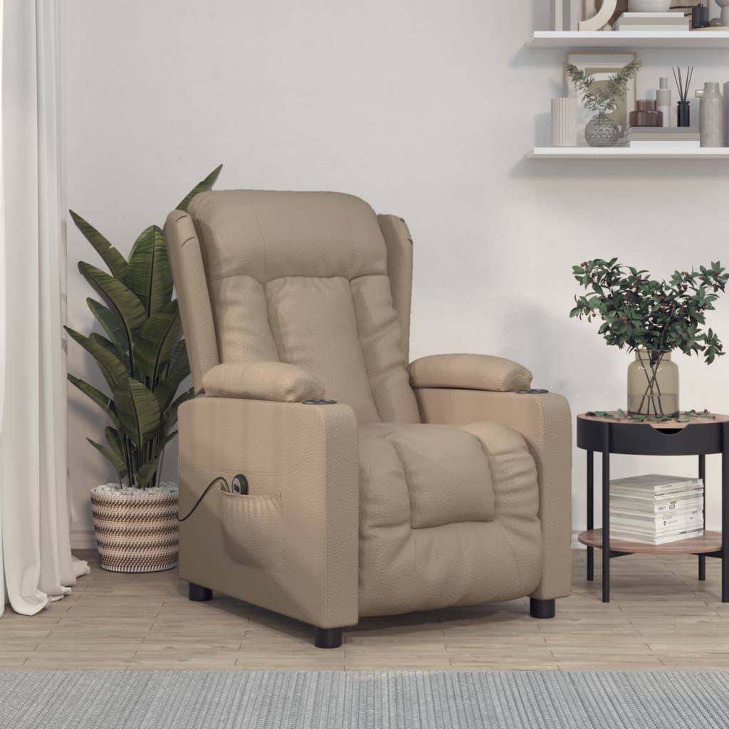 vidaXL Fauteuil elektrisch verstelbaar kunstleer zwart
