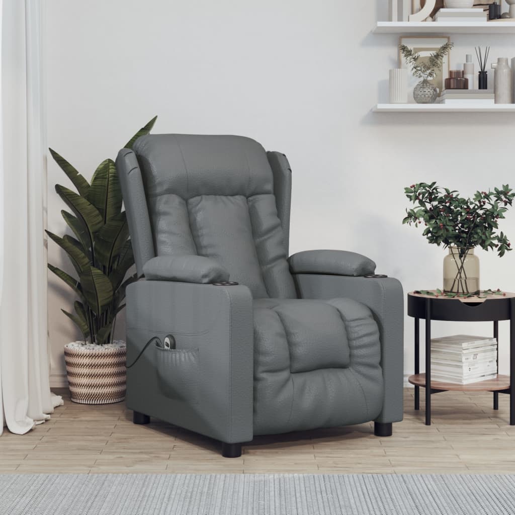 vidaXL Fauteuil elektrisch verstelbaar kunstleer zwart