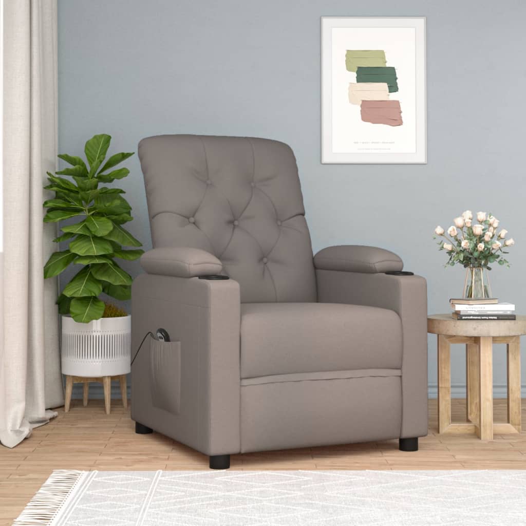 vidaXL Fauteuil elektrisch verstelbaar stof lichtgrijs