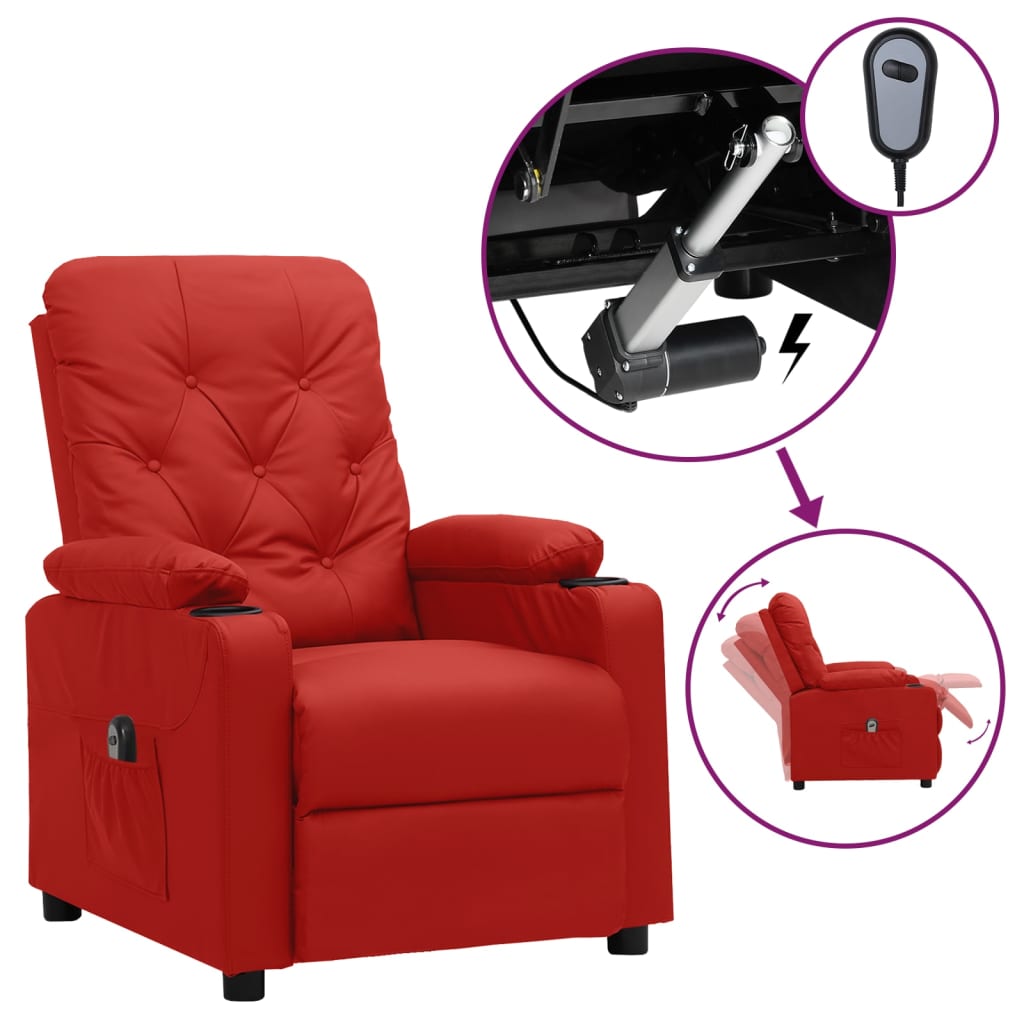vidaXL Fauteuil elektrisch verstelbaar kunstleer zwart