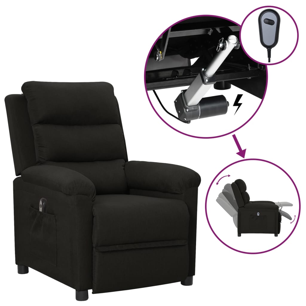 vidaXL Fauteuil elektrisch verstelbaar stof lichtgrijs