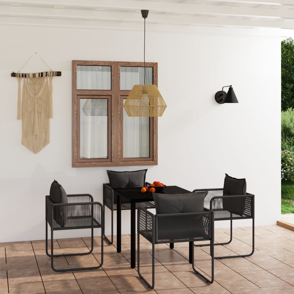 vidaXL 3-delige Tuinset zwart