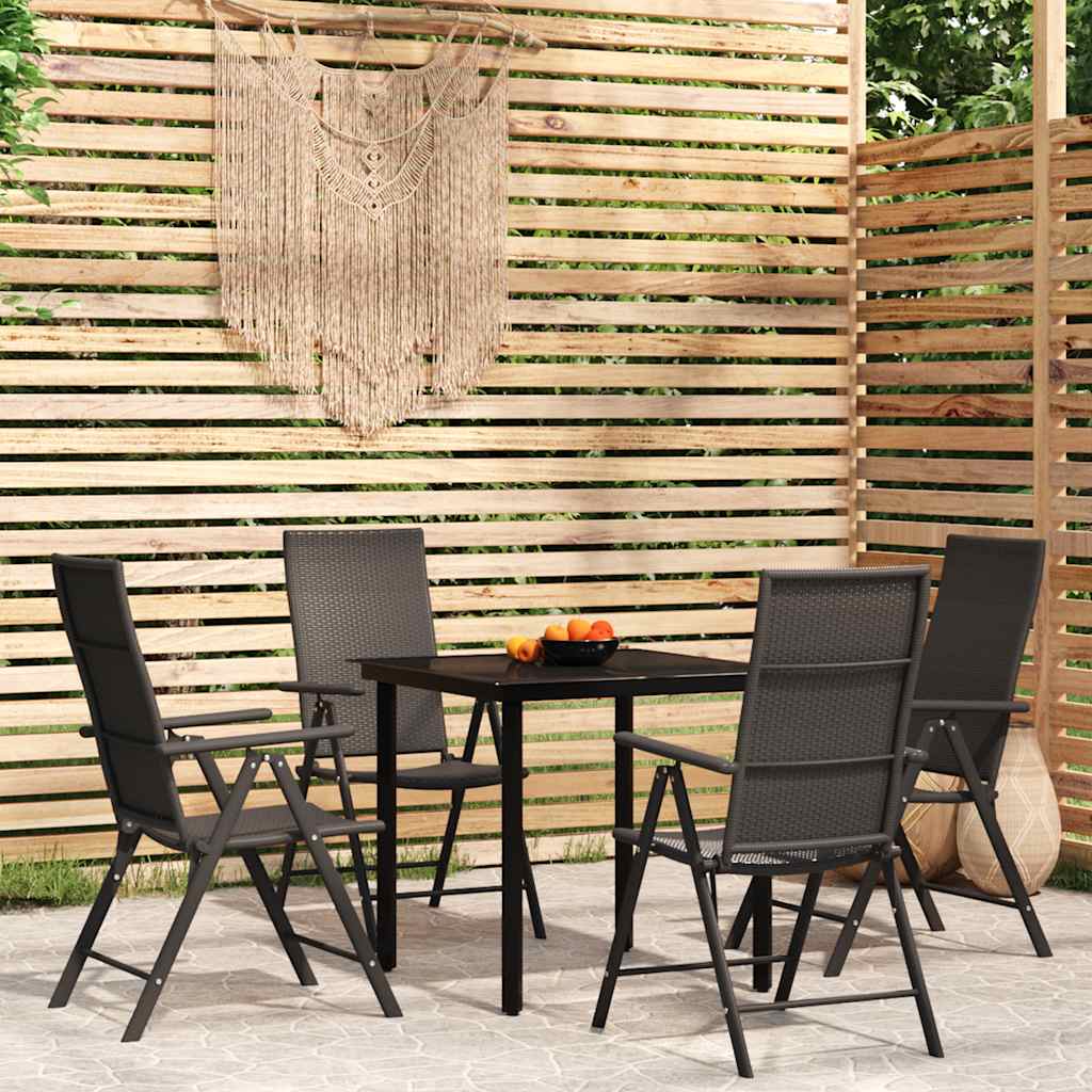 vidaXL 3-delige Tuinset zwart