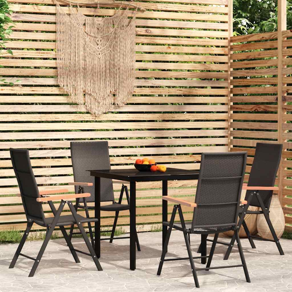 vidaXL 3-delige Tuinset zwart