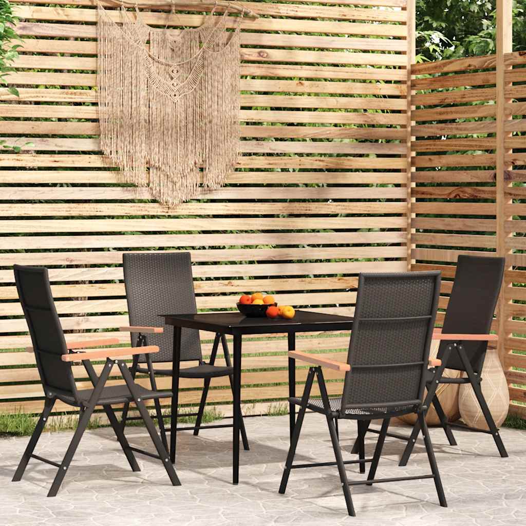 vidaXL 3-delige Tuinset zwart