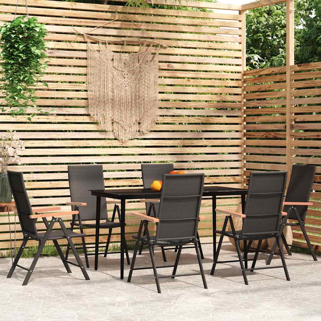vidaXL 3-delige Tuinset zwart